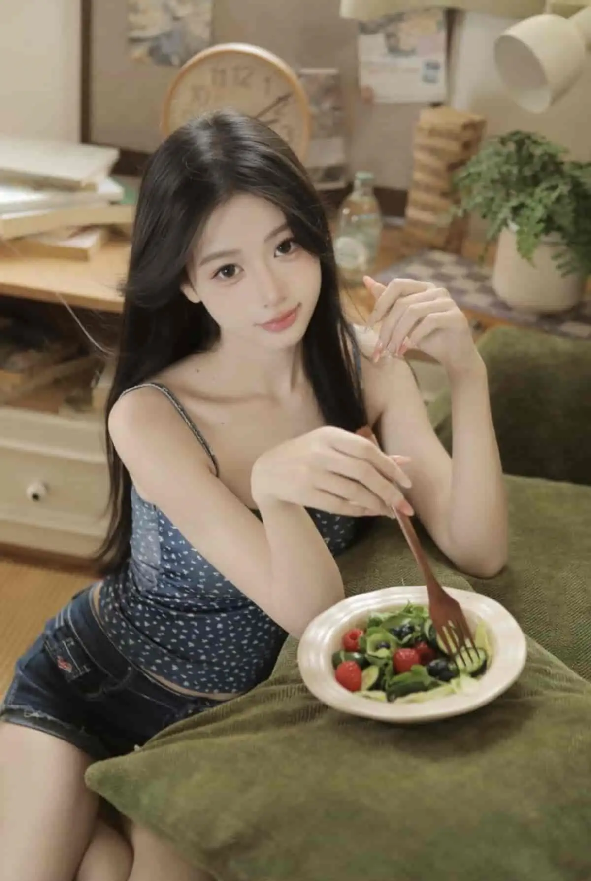 多伦多外围模特用餐场景，温柔可人气质拉满